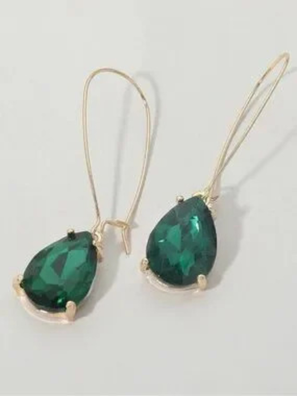 Green Pear Drop Earrings (5593)